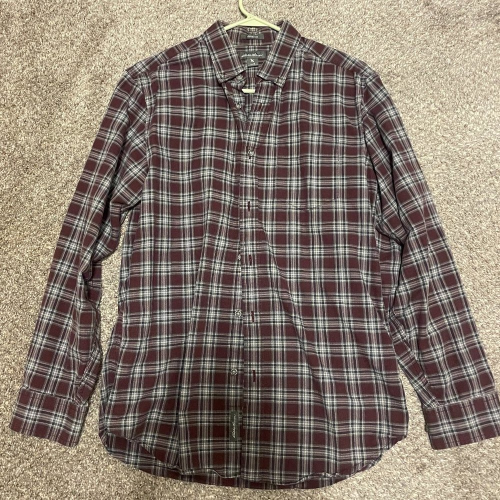Eddie Bauer Relaxed Fit Men's Small Plaid Flannel